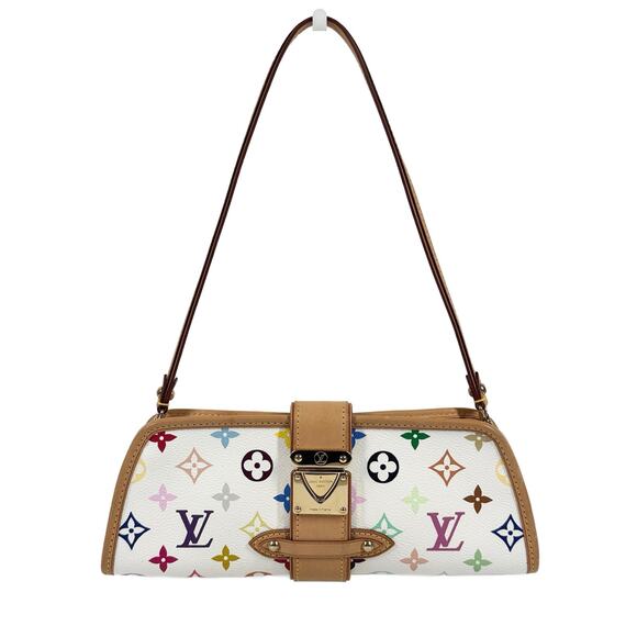 Louis Vuitton 00s Multicolor Blanc / White Monogram Shirley Pochette Clutch Bag - Picture 1 of 8